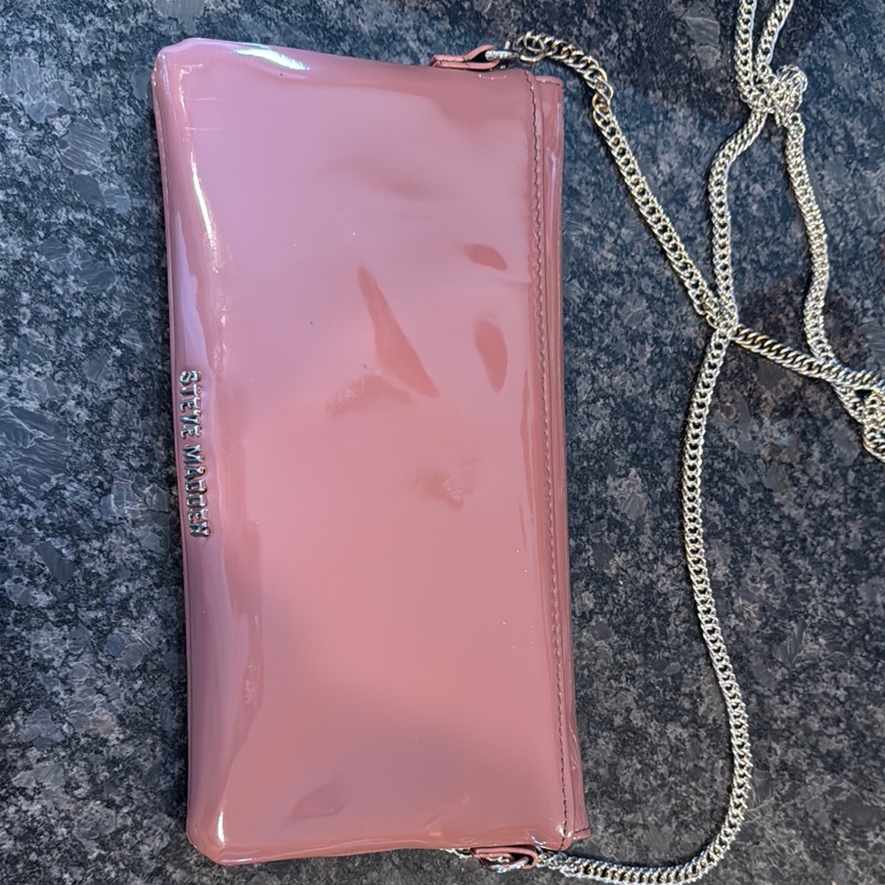 Steve Madden dusty Pink Patent Leather Chain Bag - Picture 2 of 4